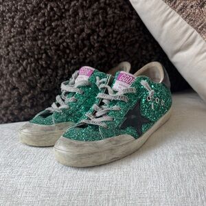 Golden Goose Green Glitter Superstar Size 38